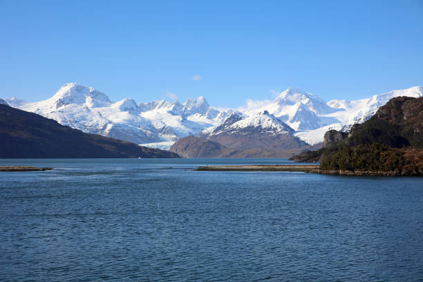 Ainsworth Bay at Almirantazgo Fjord. Patagonia. Chile stock photo