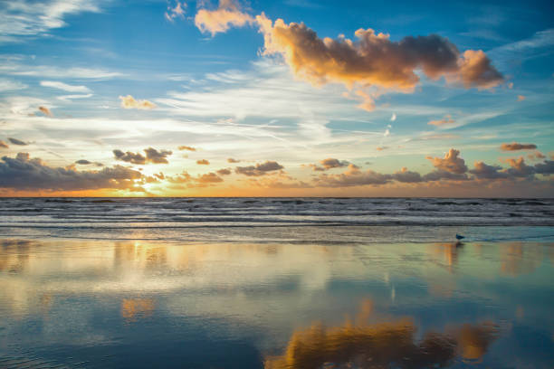 Sunset at the North Sea in Holland