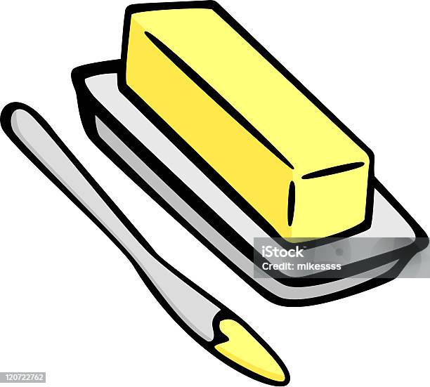 Butter And Spreading Knife Stock Illustration - Download Image Now - Breakfast, Butter, Butter Dish