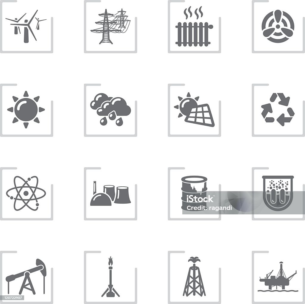 Ecology & Energy Icons | Framed Grey A set of 16 simple icons on white background for your designs and presentations. Pinwheel Toy stock vector