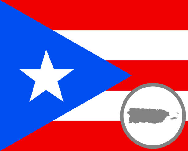 istock Flag and map of Puerto Rico 1207230970