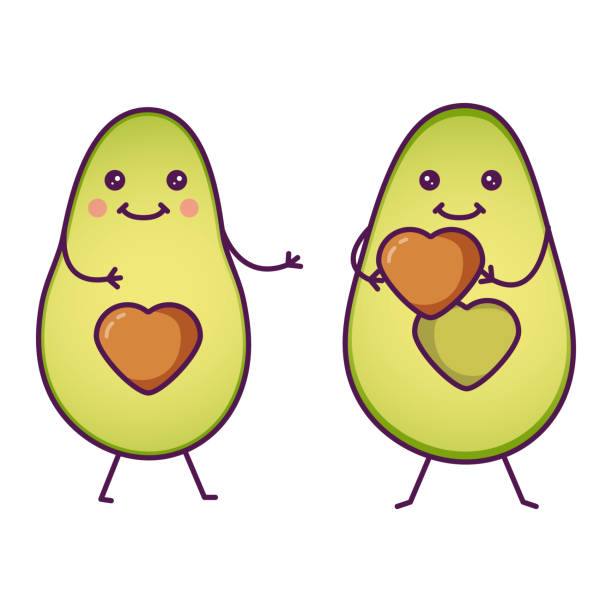 Cute Cartoon Avocado Characters Giving A Heart Romantic Concept Valentines Day Greeting Card Stock Illustration - Download Image Now - iStock Cute Cartoon Avocado Characters Giving A Heart Romantic Concept Valentines Day Greeting Card Stock Illustration - Download Image Now - iStock