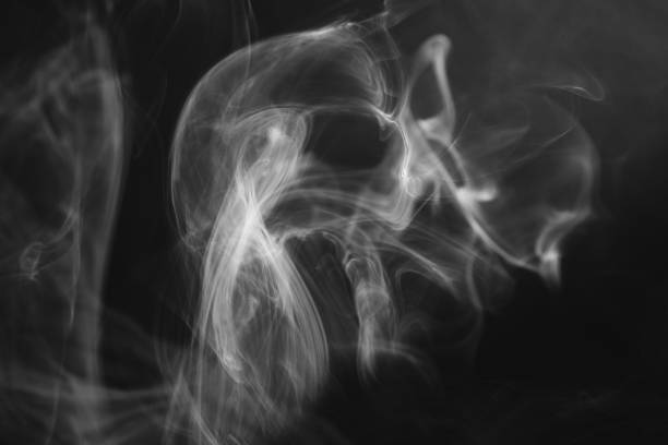 istock White Vape Smoke On Black Background 1207231174