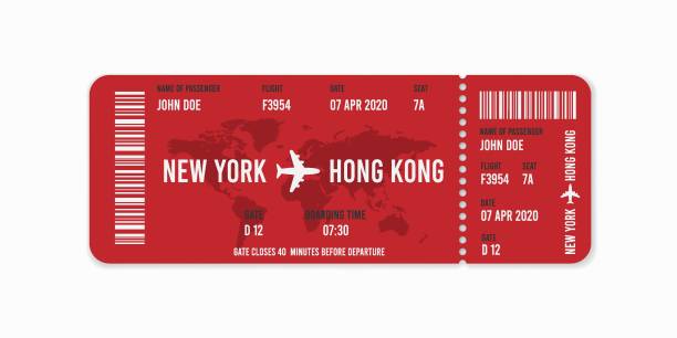 ticket_new - airplane ticket stock illustrations