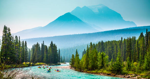 istock Kayaks on Bow River in Banff National Park - Alberta, Canada 1207232548