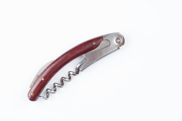 istock Corkscrew and wine cork isolated on white background.Copy space. 1207233985