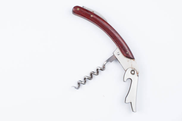 istock Corkscrew and wine cork isolated on white background.Copy space. 1207233996