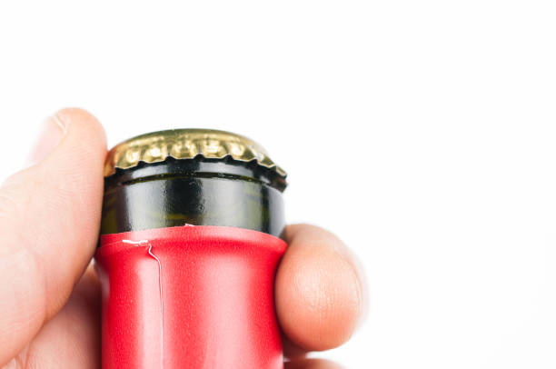 istock Wine bottle and wine cork isolated on white background.Copy space. 1207234111