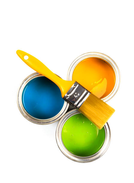 istock set of Cans with color paint isolated on white background - Image 1207236771