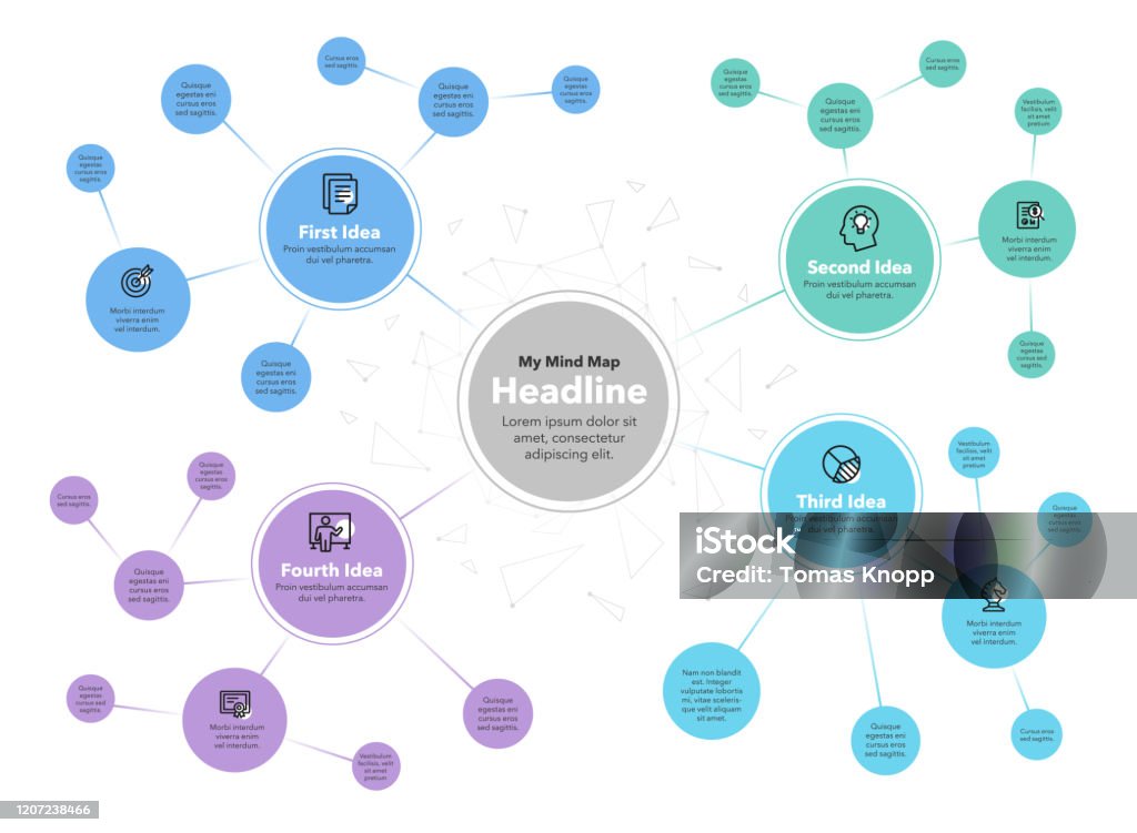 Simple infographic for mind map chart template with place for your description Simple infographic for mind map chart template with place for your description. Easy to use for your design or presentation. Mind Map stock vector