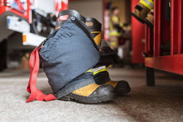 istock Firefighter's shoes and pants 1207238505