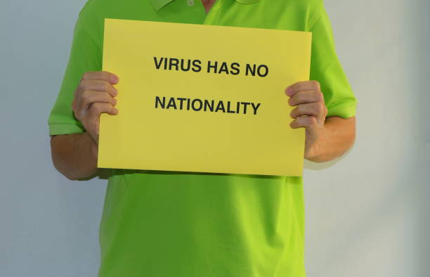 Virus has no nationality stock photo