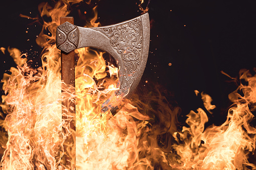 Viking Axe in Fire