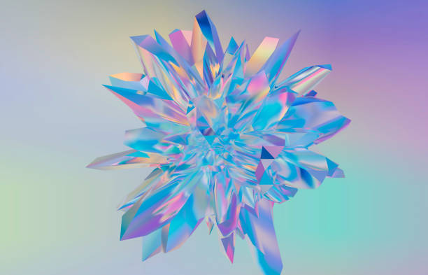 fond de cristal géométrique abstrait, texture irisée, gemme facettée. - crystal refraction glass light photos et images de collection
