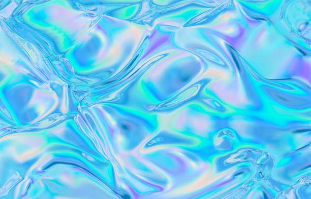 istock Abstract geometric crystal background, iridescent texture, faceted gem, liquid. 1207246903