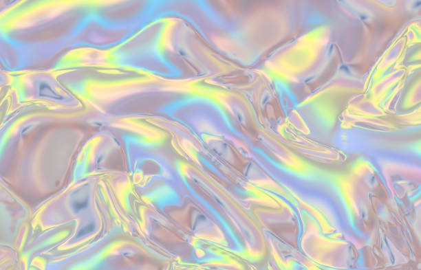 istock Abstract geometric crystal background, iridescent texture, faceted gem, liquid. 1207246906