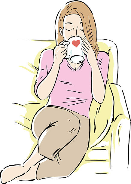 illustrazioni stock, clip art, cartoni animati e icone di tendenza di sipper tè/caffè - capri