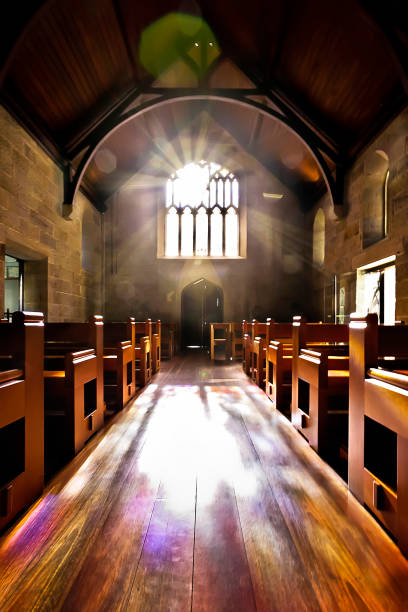istock Darkroom like a castle or church illuminated 1207252998