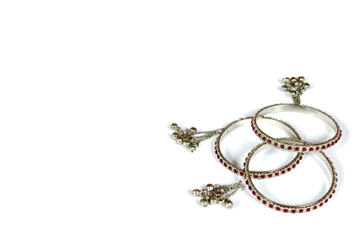 Silver and red ornament fashion bracelets