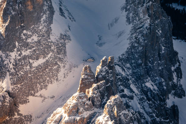 a beautiful winter morning in the italian dolomites