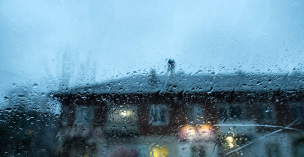 istock drops on the glass with a different background, the background is blurred. 1207256086