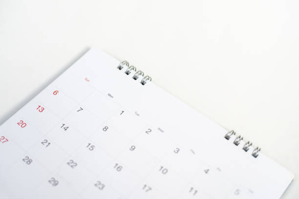 istock Calendar page on white background in planning concept. 1207257479