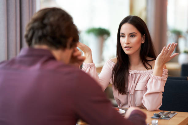 istock Young Couple having argument In Cafe 1207258745