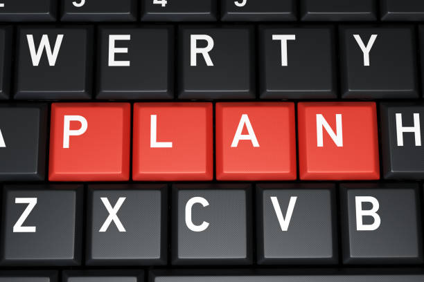 istock Red Buttons Plan Word on Computer Keyboard Stock Photo 1207260118