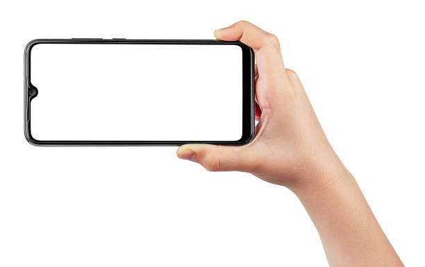 istock Child Hand Holding Phone Isolated 1207264225