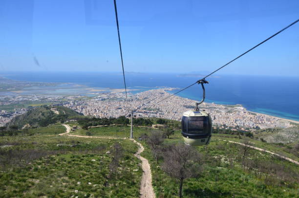 Trapani view from Erice, Sicily, Italy