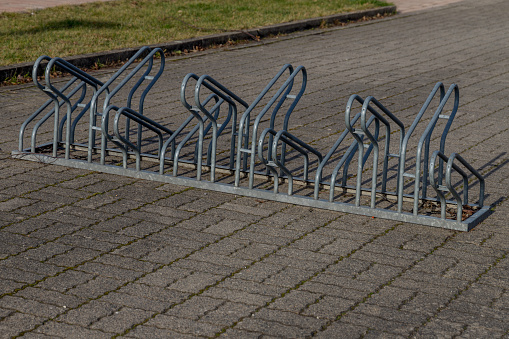 empty bike rack for parking the bicycle