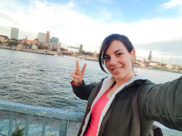 istock Selfies at Elbe riverbank 1207267472