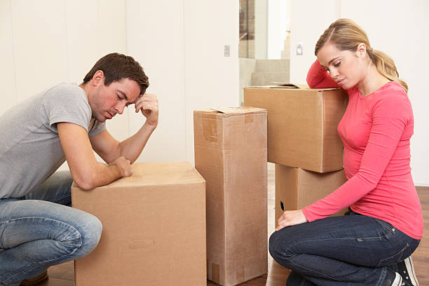 istock Young couple upset while they are moving 120726763