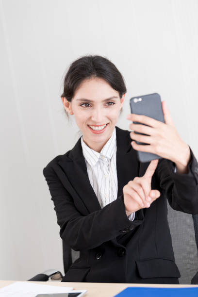 istock A businesswoman has working with concentrate and happiness. 1207268108