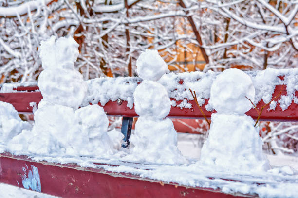 istock Snowman city square. Undecorated snowman 1207271442
