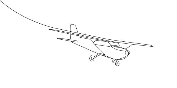 маленький самолет летает - flying vacations doodle symbol stock illustrations