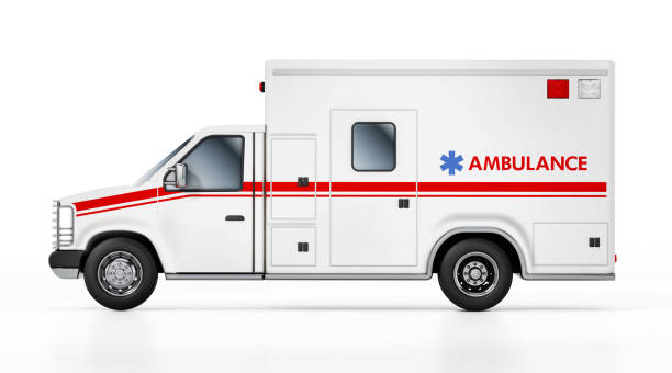 istock Generic ambulance vehicle isolated on white 1207274351