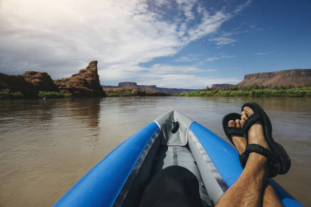 istock POV  rafting with kayak in Colorado river, Moab: complete relax 1207274509