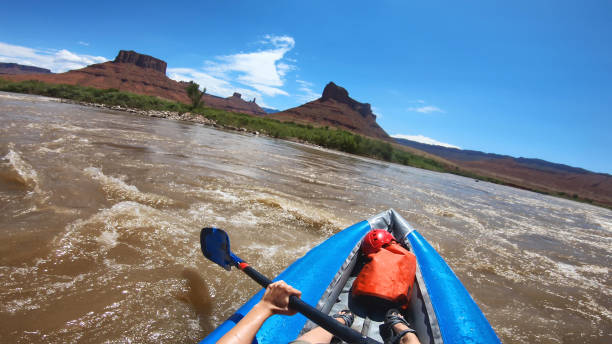 istock POV  rafting with kayak in Colorado river, Moab: outdoors adventures 1207274551