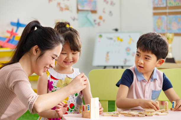 istock Kindergarten teachers and the children 1207274858