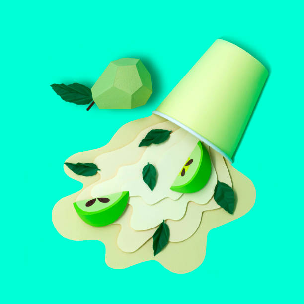istock Paper cup with spilled apple and pear juice 1207275861