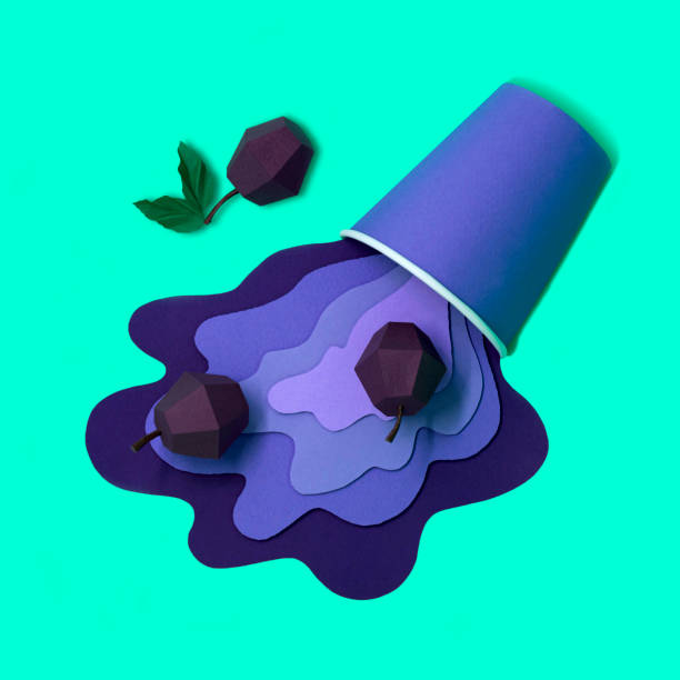 istock Paper cup with spilled plum juice 1207275909