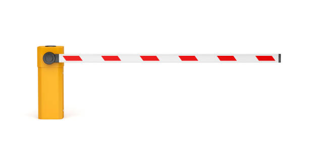 Parking barrier on white stock photo