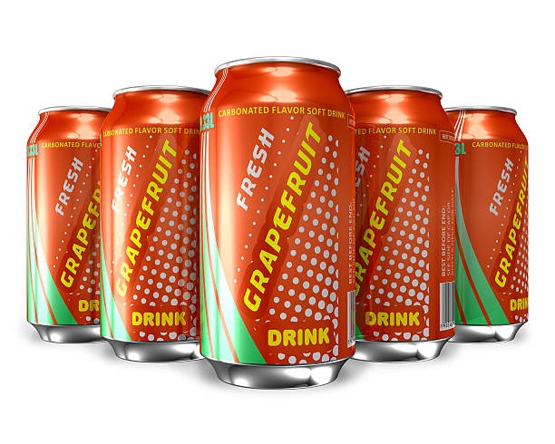 istock Set of grapefruit soda drinks in metal cans 120727707