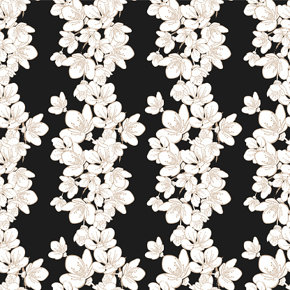Repeating background of spring blooms
