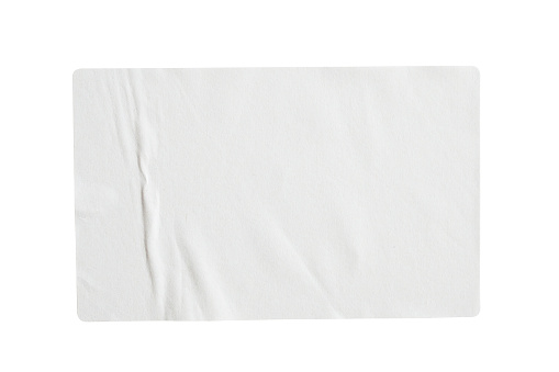 Etiqueta de pegatina de papel aislada sobre fondo blanco photo