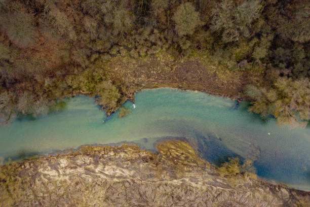 istock Aerial view of river 1207281559