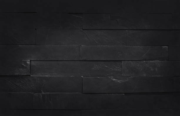 istock Dark grey black slate texture with high resolution, pattern of stone brick wall for background and design art work. 1207286719
