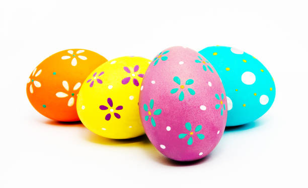 istock Perfect colorful handmade painted easter eggs isolated 1207286858
