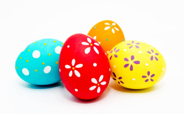 istock Perfect colorful handmade painted easter eggs isolated 1207286871